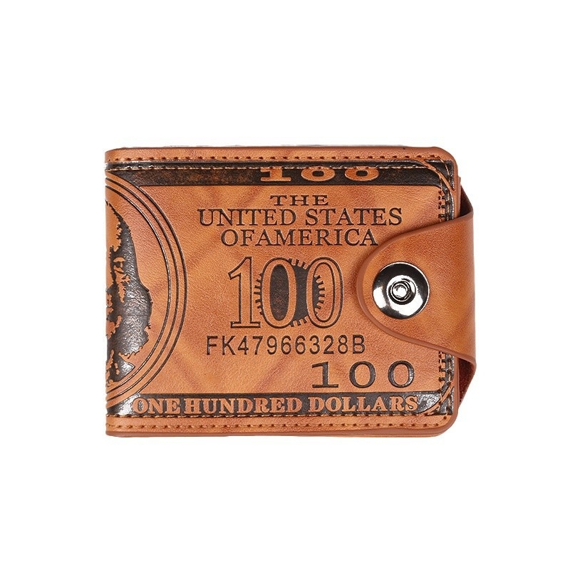 Vyriska piniginė su dolerio raštu, ultra lengvas PU, bifold dizainas, unisex dizainas, daug kortelių skyrių, atspari vandeniui