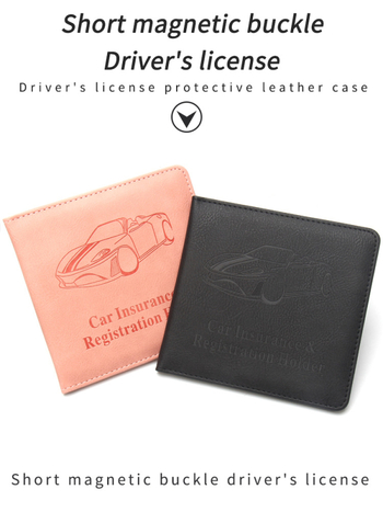 PU vadītāja apliecības un pases turētājs, Brown Mouse zīmols, vienkāršs raksts, biznesa pārvietošanās stils