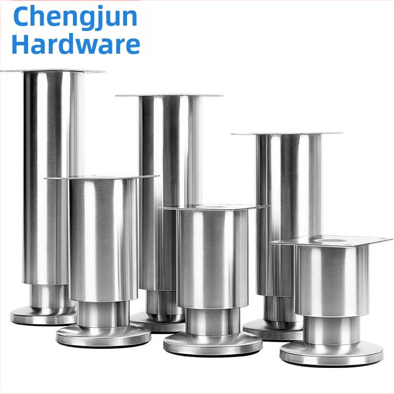 Nerūdijančio plieno reguliuojamos baldų kojelės CJ-021 – spintelėms, sofai, televizoriaus stendui, kavos staliukui, lovai