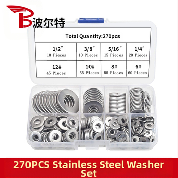 304 nehrđajući čelik, plosnate brtve, komplet u kutiji, 270 kom/190 kom, GB97 standard, Klasa A