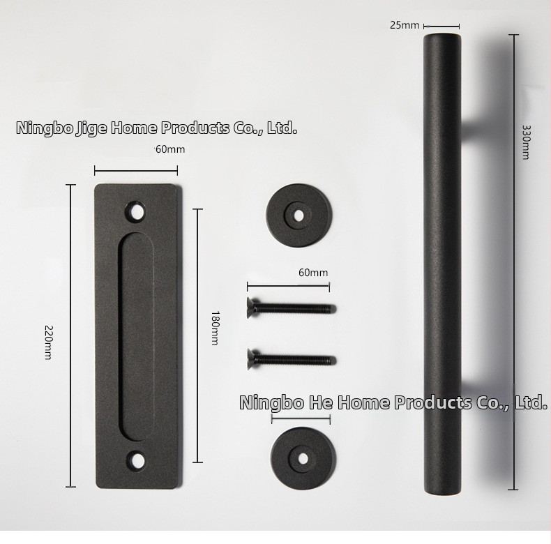 Дръжка за дървена плъзгаща хамбар врата; материал: карбонова стомана; модел: DH-C01; повърхностна обработка: спрей покритие; стил: нов китайски стил, модерен минимализъм, лек лукс
