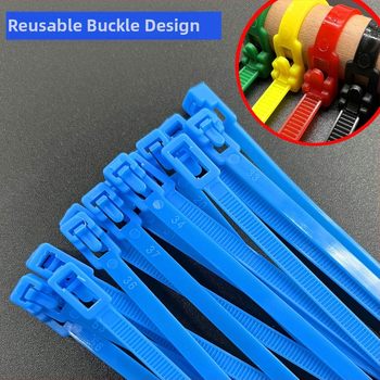 Nailono kabelių laikiklis su nuimamais užraktu — pramoninės klasės; medžiaga: nailonas; storis 0.45 mm; plotis 3.6–4.8 mm; apdorojimo pritaikymas; licencijuotas privat žymėjimas