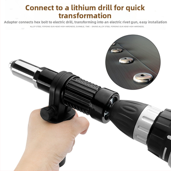 Strong Philosophy Ηλεκτρικό πιστόλι ριβέτ με μετατροπικό σύνδεσμο και ακροφύσια με ποικιλία διαστάσεων