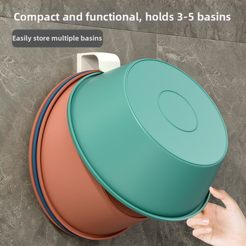 Ράφι αποθήκευσης νιπτήρα – χωρίς τρύπες, τοποθέτηση με αναρρόφηση στον τοίχο, 1 επίπεδο, πλαστικός οργανωτής μπάνιου/κουζίνας