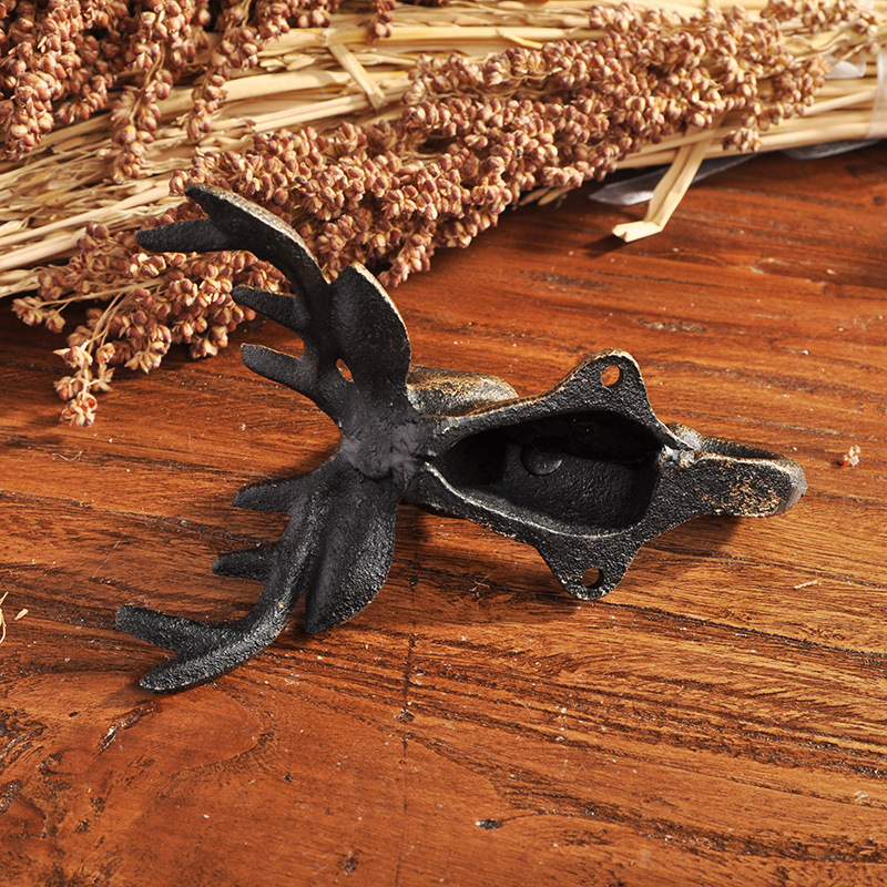 Yicheng Geležinis sieninis kabliukas su elnio galva — Skandinavijos stilius, vienas kabliukas