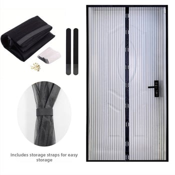 Magnetinės durų užuolaidos be gręžimo, 9 magnetinių sagtelių poros, uodų tinklas, poliesteris, svetainei, virtuvei ir restoranui