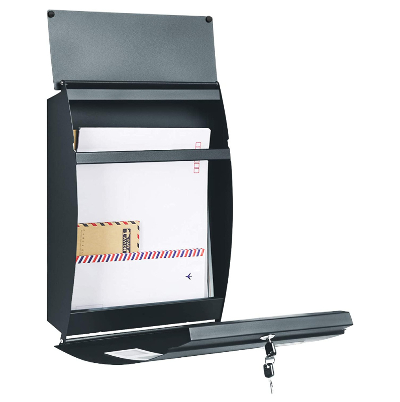 Εξωτερική τοίχου κλειδωνόμενη θήκη ταχυδρομείου με παράθυρο παρατήρησης, από γαλβανισμένο χάλυβα, κατάλληλη για γράμματα και εφημερίδες, εύκολη εγκατάσταση