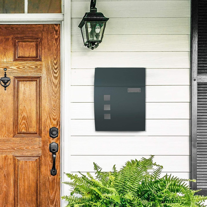 Εξωτερική τοίχου κλειδωνόμενη θήκη ταχυδρομείου με παράθυρο παρατήρησης, από γαλβανισμένο χάλυβα, κατάλληλη για γράμματα και εφημερίδες, εύκολη εγκατάσταση