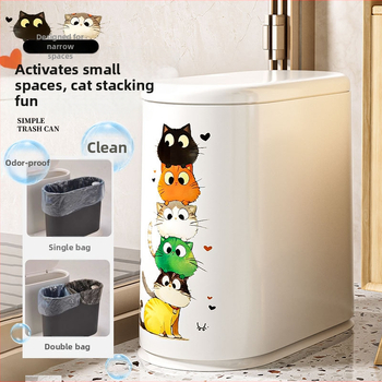 Koš za smeće 8 L, plastičan, s poklopcem na pritisak, duguljasti cilindrični oblik, za kućnu upotrebu