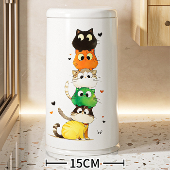 Koš za smeće 8 L, plastičan, s poklopcem na pritisak, duguljasti cilindrični oblik, za kućnu upotrebu