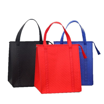 Sulankstomas stora izoliuota pietų maišelis su užtrauktuku — nešiojamas išsinešimui/piknikui, medžiaga: neausta