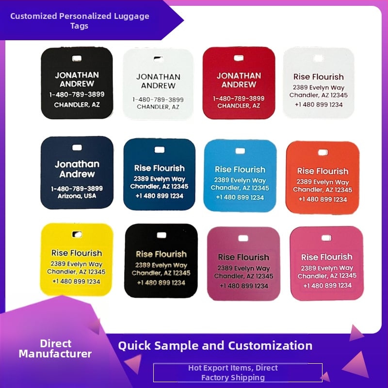 Pritaikyta bagažo etiketė, akrilinis graviravimas ir Inkjet spausdinimas