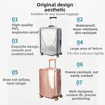 Κάλυμμα αποσκευών PVC – διαφανές, αδιάβροχο, ανθεκτικό στη φθορά; χωρητικότητα 36–55 L; αντιβακτηριακό, αντικλοπή; για unisex ταξίδια