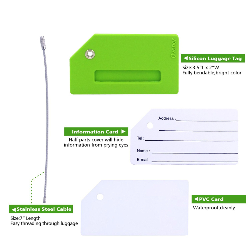 PVC lagaminų etiketė su pritaikomu logotipu kelionėms