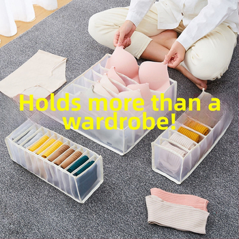 Κουτί αποθήκευσης εσωρούχων με συρτάρι — σετ 3 τεμαχίων, με διαχωριστικά, 18 L χωρητικότητα, υλικό: νάιλον οξφόρντ, κατάλληλο για εσώρουχα, κάλτσες και σουτιέν