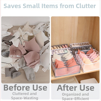 Κουτί αποθήκευσης εσωρούχων με συρτάρι — σετ 3 τεμαχίων, με διαχωριστικά, 18 L χωρητικότητα, υλικό: νάιλον οξφόρντ, κατάλληλο για εσώρουχα, κάλτσες και σουτιέν