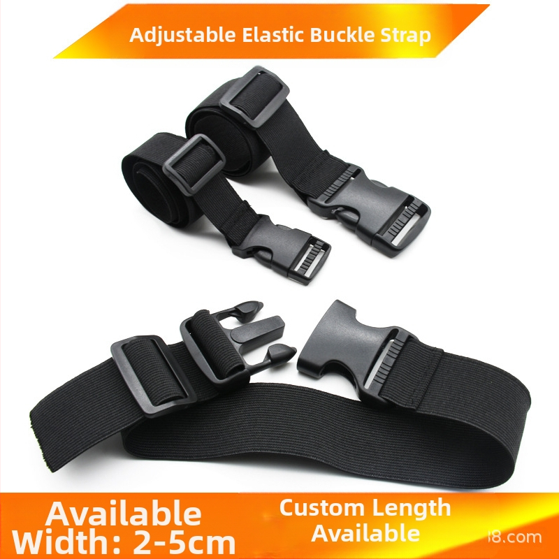 Elastinė juosta su plastine sagtimi, reguliuojamas dirželis stovyklai ir bagajui, 10 kg apkrova, prekinis ženklas Mumu