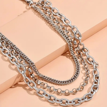 Ζώνη μέσης μεταλλική, πολυεπίπεδη χοντρή κατασκευή, προσαρμόσιμη, μήκος κάτω από 60 εκ.