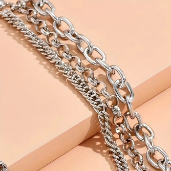 Ζώνη μέσης μεταλλική, πολυεπίπεδη χοντρή κατασκευή, προσαρμόσιμη, μήκος κάτω από 60 εκ.