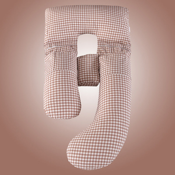 Nėštiesiems U formos pagalvė šoniniam miegui – grynos medvilnės užvalkalas su trumpu pliušu, nuimamas ir skalbiamas užvalkalas, užpildas PP medvilnė, Jay Baby, modernus minimalistinis stilius