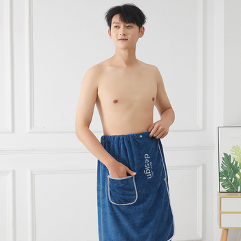 Vyrų vonios chalatas iš koralų fliso, poliesterio audinys, vasarai, 320 g