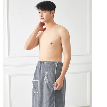 Vyrų vonios chalatas iš koralų fliso, poliesterio audinys, vasarai, 320 g