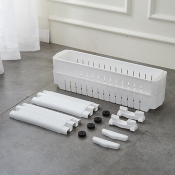 Τέσσερα επίπεδα PP ράφι αποθήκευσης σε γωνία κουζίνας/μπάνιου – αναδιπλούμενο, φορητό, χωρίς εγκατάσταση, χωρίς τρύπες