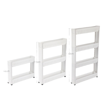 Τέσσερα επίπεδα PP ράφι αποθήκευσης σε γωνία κουζίνας/μπάνιου – αναδιπλούμενο, φορητό, χωρίς εγκατάσταση, χωρίς τρύπες