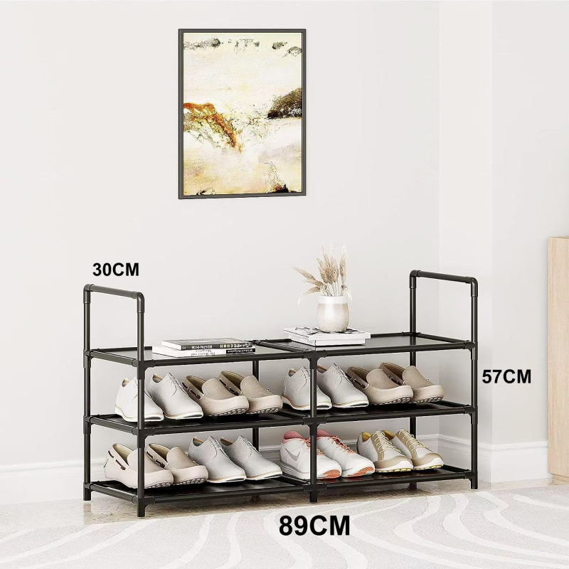 Μεταλλικό ράφι παπουτσιών DZ-00, πολυεπίπελο μετακινούμενο, μοντέρνου μινιμαλιστικού στυλ, πολυλειτουργικό για είσοδο, κατάλληλο για υπνοδωμάτιο, μπαλκόνι και σαλόνι