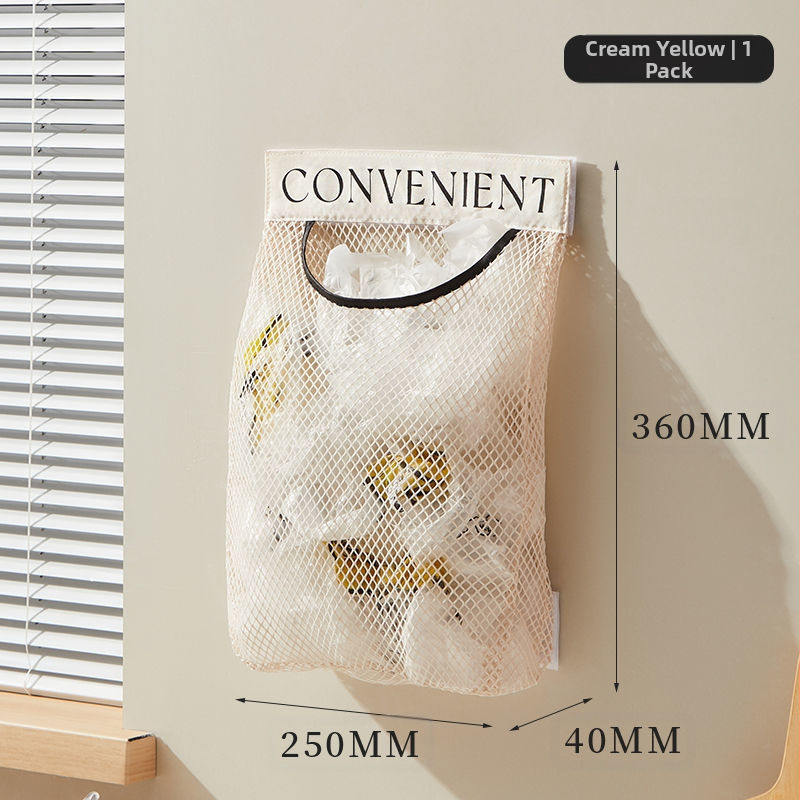 Kabantis saugyklos maišelis - elastinio tinklo medžiaga, multifunkcinis sieninis organizatorius kosmetikai, smulkmenoms ir saldumynams