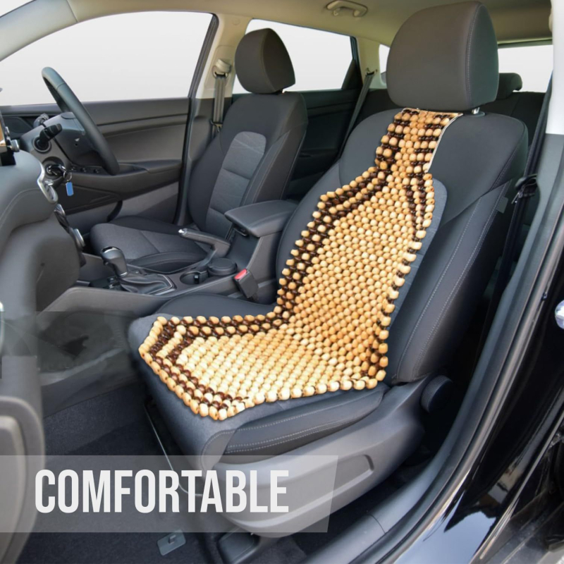 Pernă de scaun cu mărgele din lemn pentru vehicule — vară respirabilă, masaj și ventilație; material: lemn; stil: simplu; umplutură: alt tip