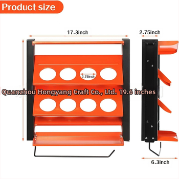 Стенно монтиран стелаж от стомана за съхранение на спрей боя и резервоари за смазочни материали, подходящ за гараж и дом, Hongyang