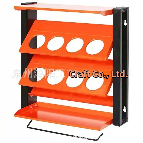 Стенно монтиран стелаж от стомана за съхранение на спрей боя и резервоари за смазочни материали, подходящ за гараж и дом, Hongyang