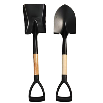 Didelis paplūdimių kastuvas smėliui ir sniegui, metalas ir medis, 68 cm ilgio