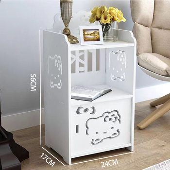 Πλευρικό τραπεζάκι αποθήκευσης με πόρτα, 1 συρτάρι, από πλάκα ξύλου-πλαστικού, για σαλόνι, συναρμολογείται