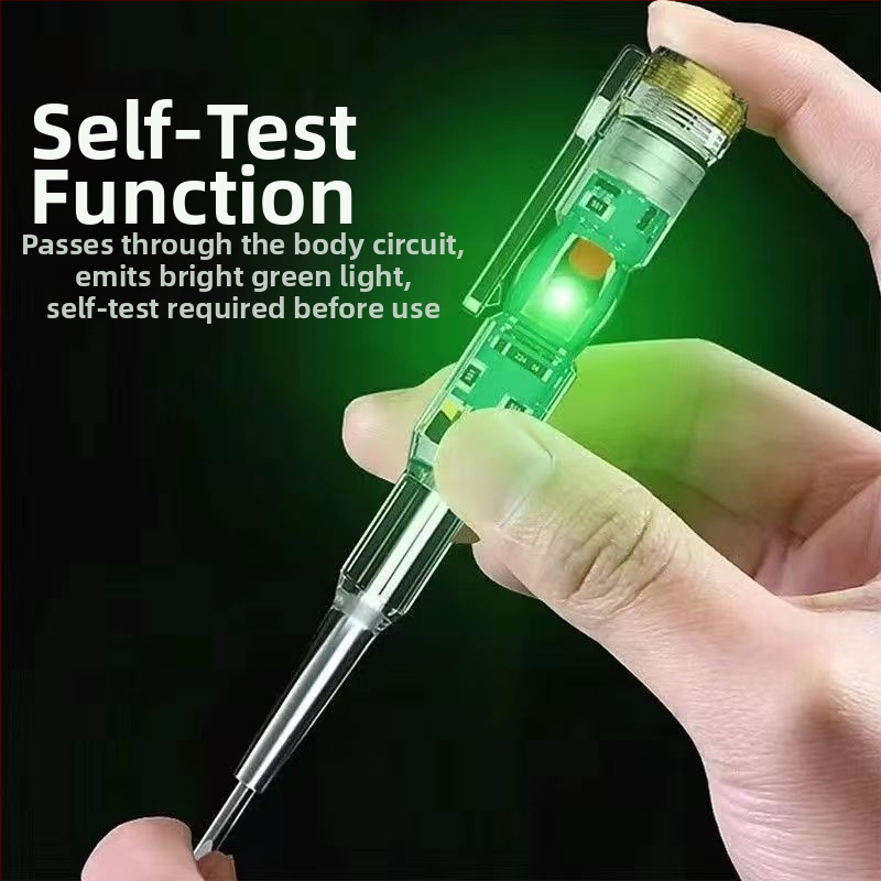 Електрически тестер за живи проводници с гумено покритие, LED индикатор, висок въртящ момент, магнитен бит с плоска глава