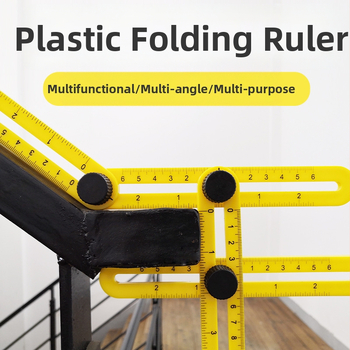 Haoyun Technology ABS пластмасова сгъваема измервателна линейка, многофункционална, четири сгъвания и измерване под различни ъгли