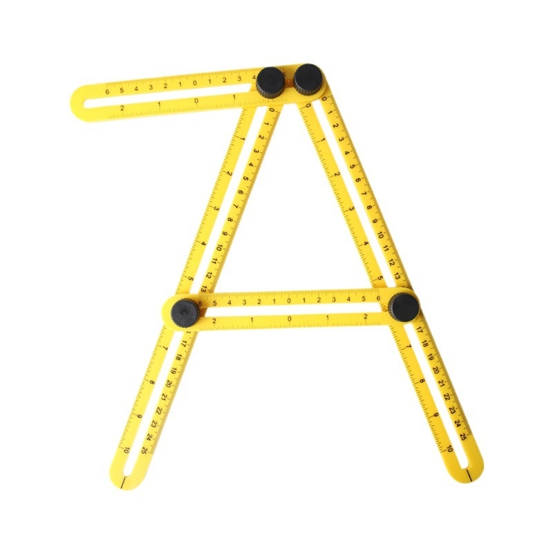 Haoyun Technology ABS пластмасова сгъваема измервателна линейка, многофункционална, четири сгъвания и измерване под различни ъгли
