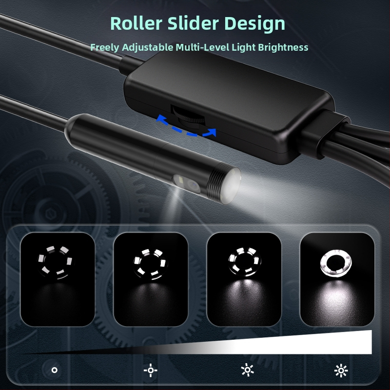 Индустриален ендоскоп с двойни лещи, три в едно; NK-5001Pro; IP68 водоустойчив; диаметър на сондата 5.5/8.0 мм; работна дължина 1000/2000/3000/5000 мм; 2.0 мегапиксела