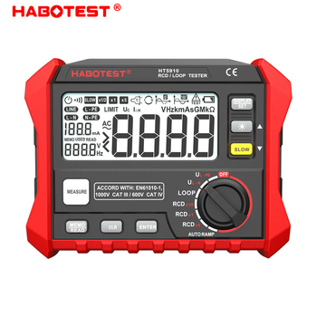 Huabo HT5910 ψηφιακός μετρητής διαρροής ρεύματος σε κύκλωμα διακόπτη με αντίσταση βρόχου, για επαγγελματική χρήση, κινεζική προέλευση, δυνατότητα ιδιωτικής ετικέτας