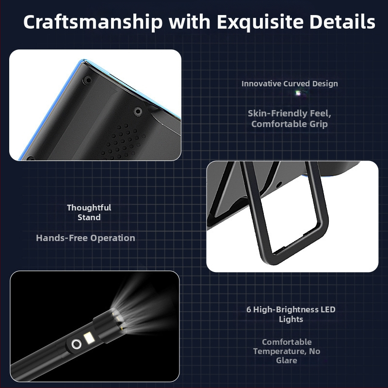 VISHRT T23 Двуобективен индустриален ендоскоп за инспекция на тръби, IP67 водоустойчив, 7.9 мм сонда, работна дължина 50, ръчен, с индивидуално настройване