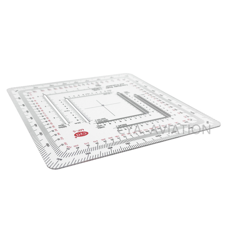 CYA MP-5 kvadratinė karinė kartografinė liniuotė, plastikinė, centimetro