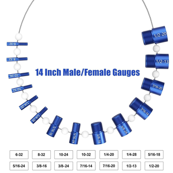 Комплект измервателни калибри за винтове и гайки, 44 части, проверка на резбата на болтове, метрично и империално измерване