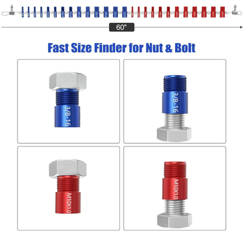 Комплект измервателни калибри за винтове и гайки, 44 части, проверка на резбата на болтове, метрично и империално измерване