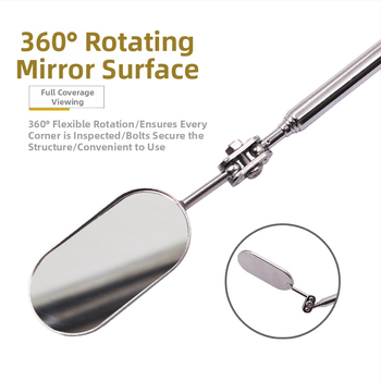 Τηλεσκοπτικό καθρέφτης επιθεώρησης αυτοκινήτου με καθολικά αναδιπλούμενο τετράγωνο κεφάλι – ενδοσκοπικός καθρέφτης, 70 g