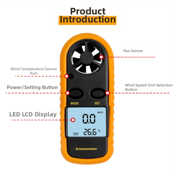 Φορητό Ψηφιακό Ανεμόμετρο – Μετρητής ταχύτητας ανέμου 0-30 m/s
