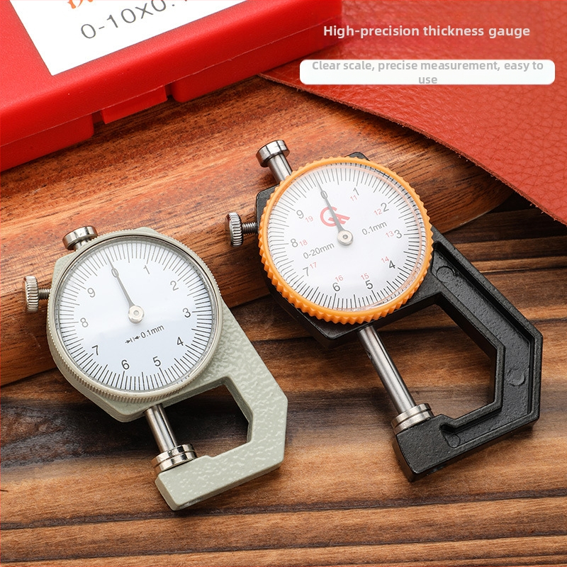 Biezuma mērītājs 0-20 mm, rādītāja tips ar izliektu uzgali, rokas instruments, papīra biezuma mērījums