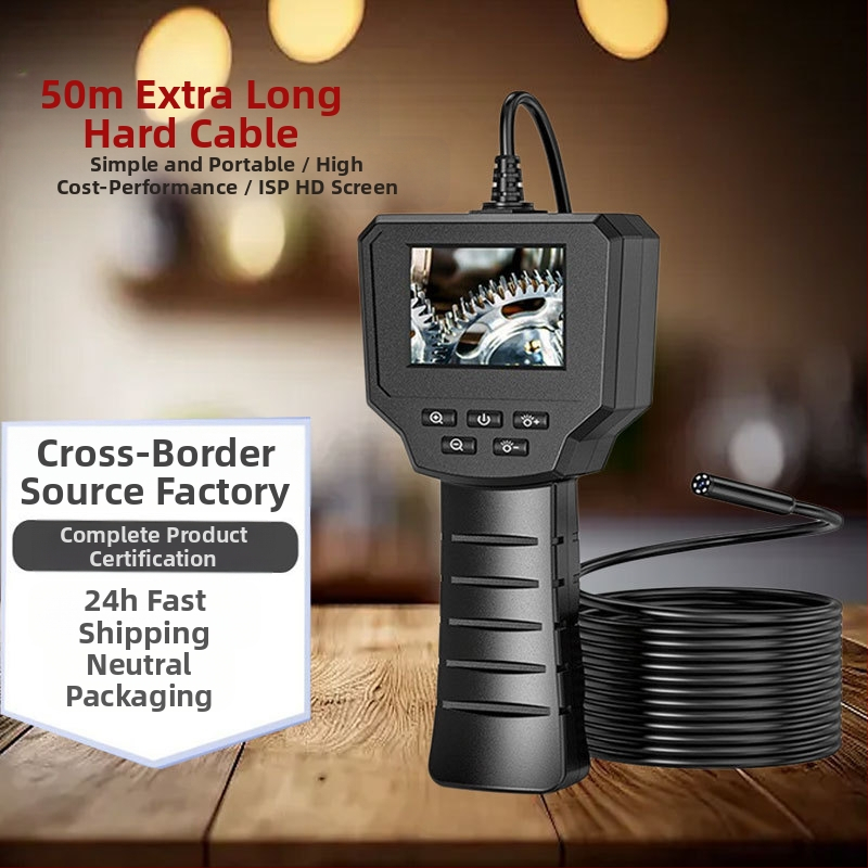 Pramoninis endoskopas su ekranu, 8.0 mm skersmuo, darbo ilgis 2 m, IP67 atsparus vandeniui, 2,4 colių ekranas, 720p raiška