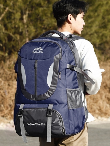 Unisex ράντσα ταξιδιού για υπαίθριες δραστηριότητες, αδιάβροχη, 56–75 L, κατάλληλη για φορητό έως 16 ιντσών, Oxford ύφασμα, καμπύλοι ιμάντες ώμου