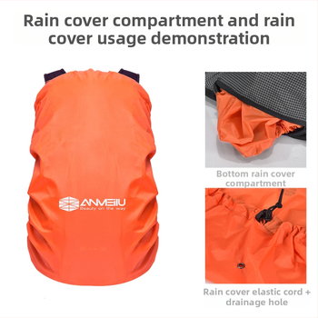 ANMEILU Žygio kuprinė – lengva, kvėpuojanti nailono medžiaga, universalus, išlenkti pečių dirželiai, languotas raštas